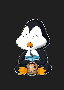 Bubble Tea Kawaii Penguin