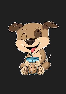 Bubble Tea Kawaii Dog