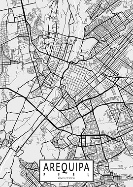 Arequipa City Map Light