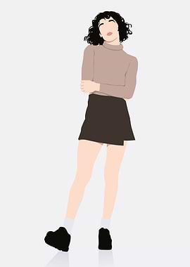 Cartoon style woman