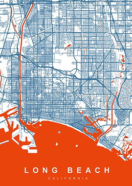 LONG BEACH Map CALIFORNIA