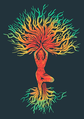 Yoga Woman Tree Nature