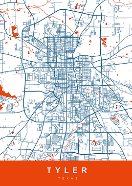 TYLER Map TEXAS USA