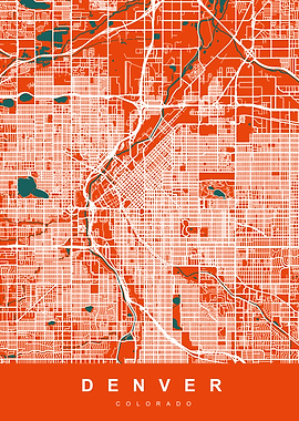 DENVER Map COLORADO USA