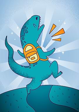 Dinosaur Ready For School