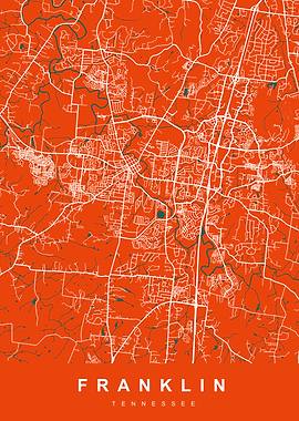 FRANKLIN Map TENNESSEE USA