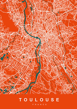 TOULOUSE Map FRANCE