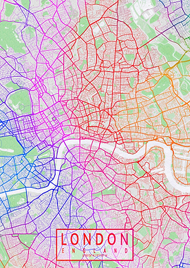 London City Map Colorful