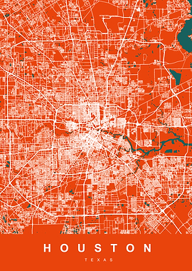 HOUSTON Map TEXAS USA