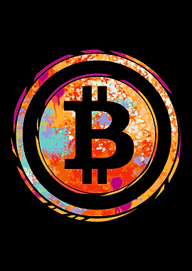 Colorful Bitcoin abstract