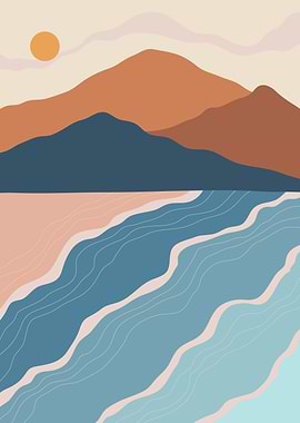 Sun mountain landscape