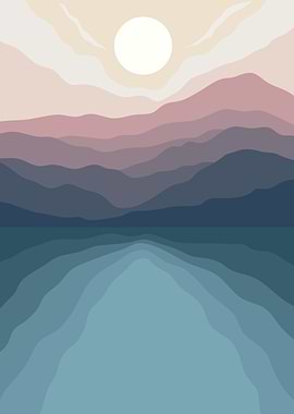 Nature Sun mountain art