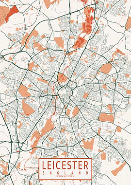 Leicester Map Bohemian