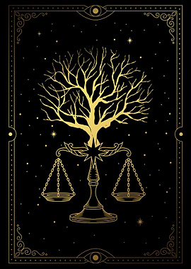 Tree with scale of justice
