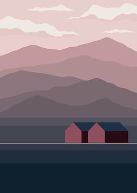 Abstract Mountain wall art