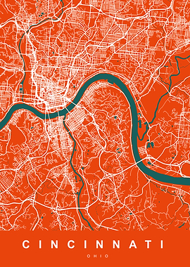 CINCINNATI Map OHIO USA