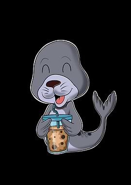 Bubble Tea Kawaii Seal