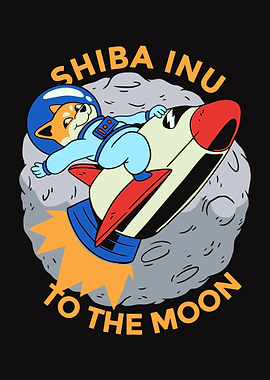 Shiba Inu Dog to the Moon