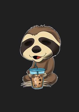 Bubble Tea Kawaii Sloth