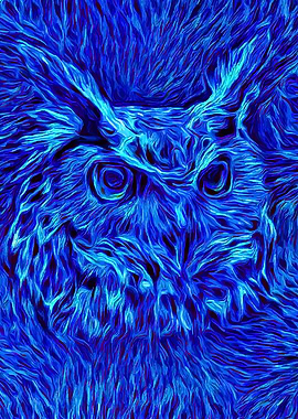 Owl Blue Fire