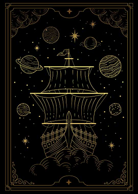 Vintage ship in Space