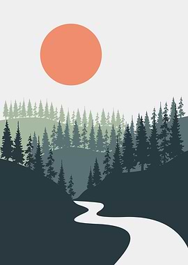 Nature Pine tree poster