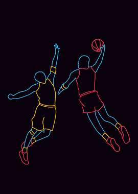 Basketball Neon pop Art