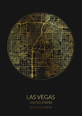 Las Vegas Black Gold Map