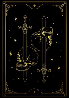 Sword through a skull