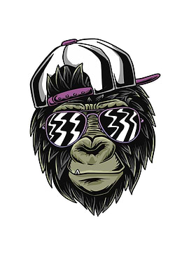 Cool monkey with glasses