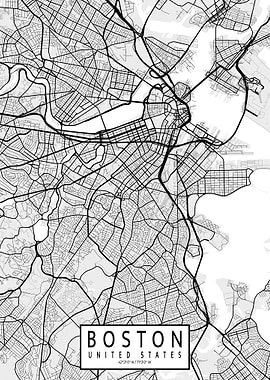 Boston City Map Light