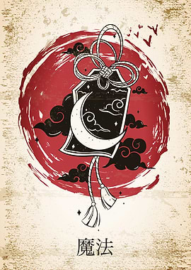 Japanese Ofuda Moon Paper