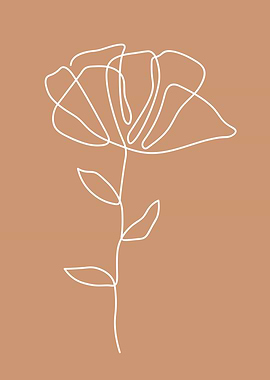 Floral single line drawing