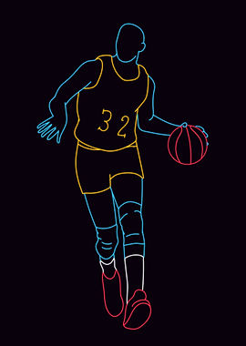 Retro Basketball Player