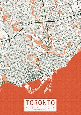 Toronto City Map Bohemian
