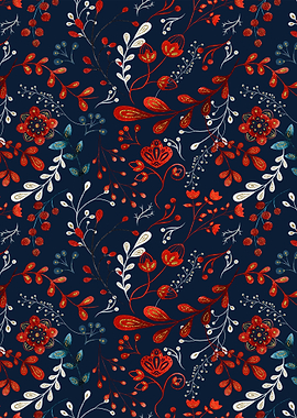 Red floral pattern