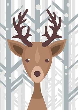 Deer Abstract wall poster