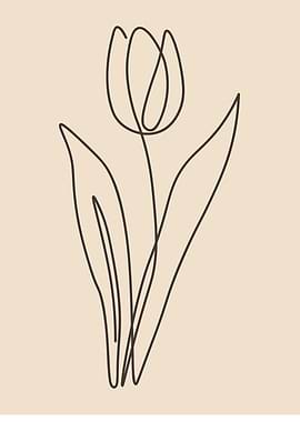 Tulip One line art