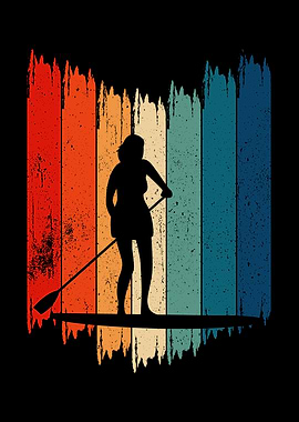 Paddleboarding Vintage