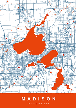 MADISON Map WISCONSIN USA