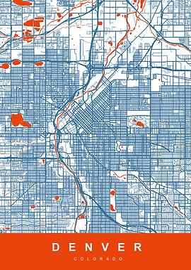 DENVER Map COLORADO USA