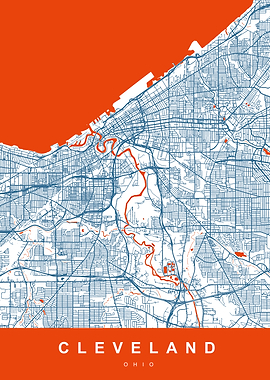 CLEVELAND Map OHIO USA