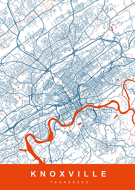 KNOXVILLE Map TENNESSEE