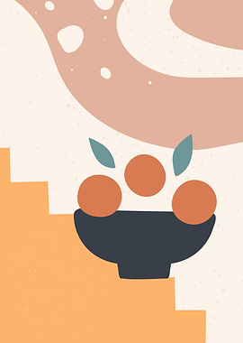 Abstract fruits vase art