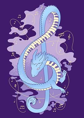 Music Note with Dragon
