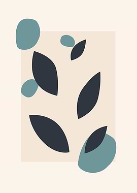 Botanical leaf modern art