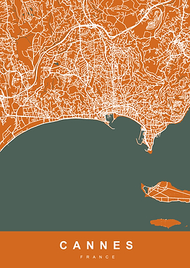 CANNES Map FRANCE