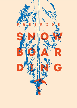 Snowboarder snow divide