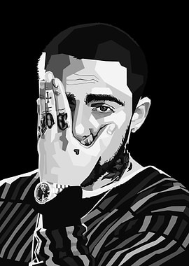 Mac Miller black and white