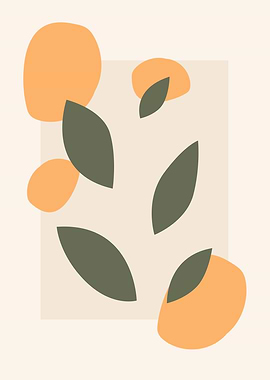 Tropical leaves modern art